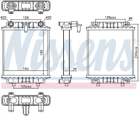 Radiateur basse température, intercooler NISSENS ref. 60339