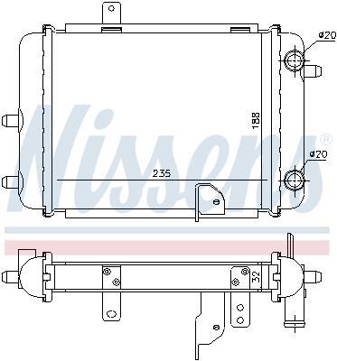 Radiateur moteur (Radiateur de refroidissement) NISSENS 60363