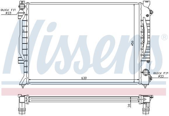 Radiateur moteur (Radiateur de refroidissement) NISSENS 60422A