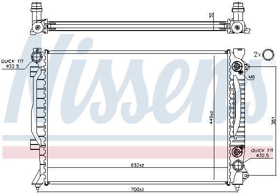 Radiateur moteur (Radiateur de refroidissement) NISSENS 60423A