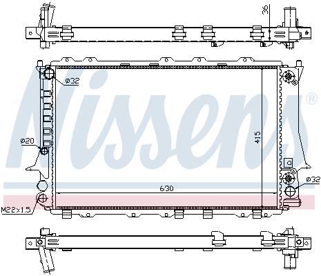 Radiateur moteur (Radiateur de refroidissement) NISSENS 60480