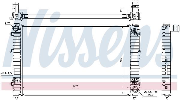 Radiateur moteur (Radiateur de refroidissement) NISSENS 60493A