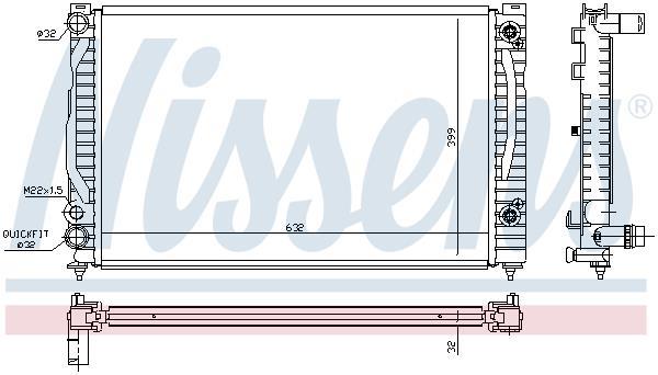 Radiateur moteur (Radiateur de refroidissement) NISSENS ref. 60494