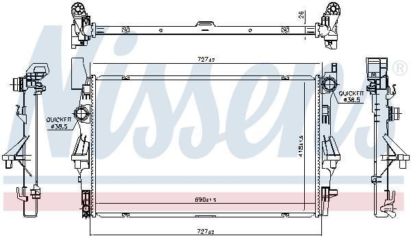 Radiateur moteur (Radiateur de refroidissement) NISSENS 606021