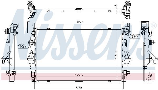 Radiateur moteur (Radiateur de refroidissement) NISSENS 606022
