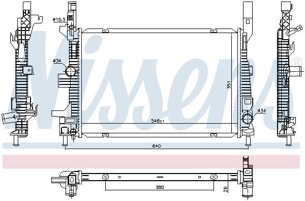 Radiateur moteur (Radiateur de refroidissement) NISSENS 606033