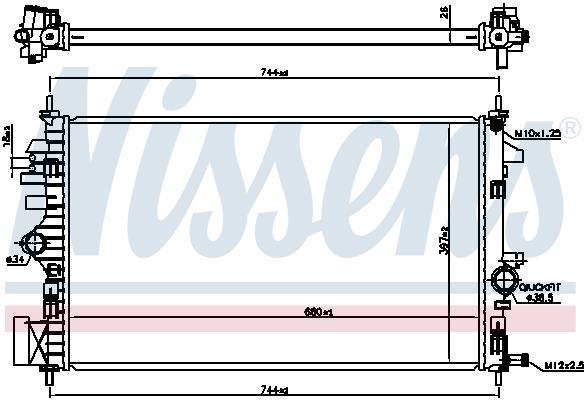 Radiateur moteur (Radiateur de refroidissement) NISSENS 606047