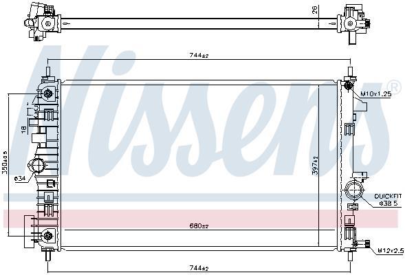 Radiateur moteur (Radiateur de refroidissement) NISSENS 606049