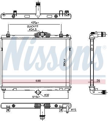 Radiateur moteur (Radiateur de refroidissement) NISSENS 606055