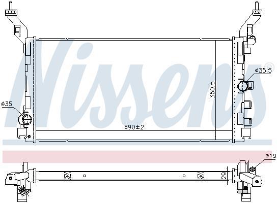 Radiateur moteur (Radiateur de refroidissement) NISSENS 606058