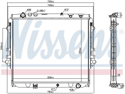 Radiateur moteur (Radiateur de refroidissement) NISSENS 606069