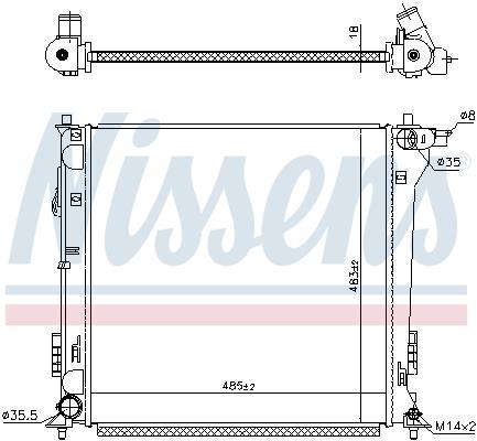 Radiador motor NISSENS 606098