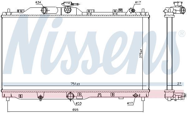 Radiateur moteur (Radiateur de refroidissement) NISSENS 606109