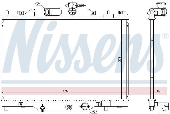 Radiateur moteur (Radiateur de refroidissement) NISSENS 606117
