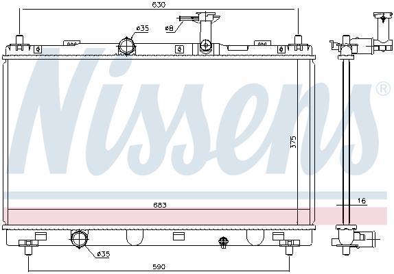 Radiateur moteur (Radiateur de refroidissement) NISSENS 606146