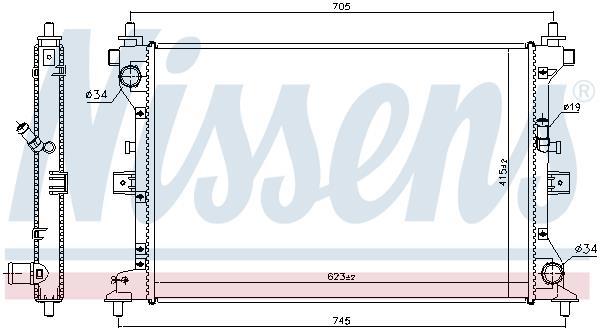 Radiateur moteur (Radiateur de refroidissement) NISSENS 606148