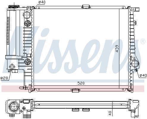 Radiateur moteur (Radiateur de refroidissement) NISSENS 60614A