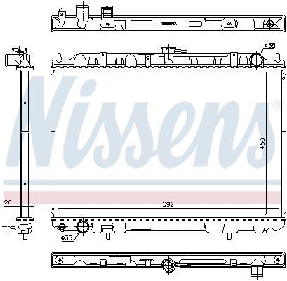 Radiateur moteur (Radiateur de refroidissement) NISSENS ref. 606160