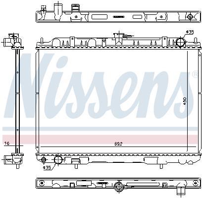 Radiateur moteur (Radiateur de refroidissement) NISSENS ref. 606161