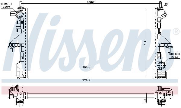 Radiateur moteur (Radiateur de refroidissement) NISSENS ref. 690323