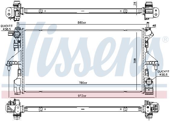 Radiateur moteur (Radiateur de refroidissement) NISSENS 606170