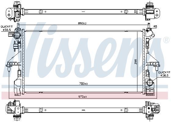 Radiateur moteur (Radiateur de refroidissement) NISSENS 606171
