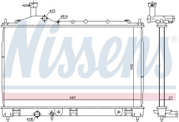 Radiateur moteur (Radiateur de refroidissement) NISSENS 606181