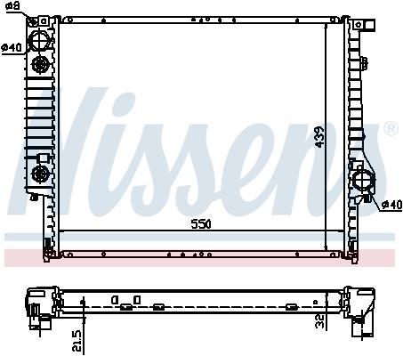 Radiateur moteur (Radiateur de refroidissement) NISSENS 60618A