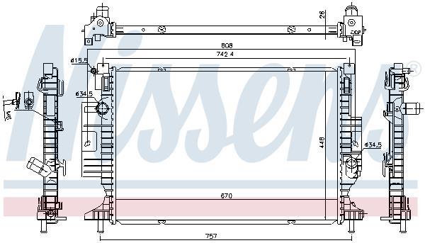 Radiateur moteur (Radiateur de refroidissement) NISSENS ref. 606215