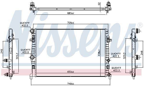 Radiateur moteur (Radiateur de refroidissement) NISSENS ref. 606218