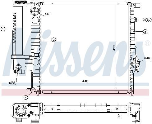 Radiateur moteur (Radiateur de refroidissement) NISSENS ref. 690178