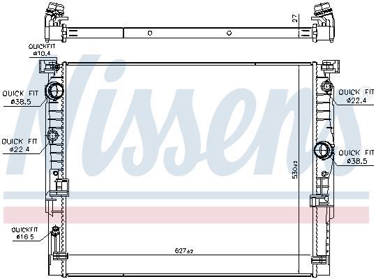 Radiateur moteur (Radiateur de refroidissement) NISSENS ref. 606236
