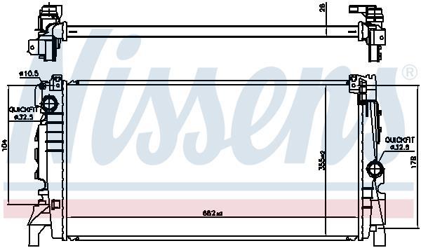 Radiateur moteur (Radiateur de refroidissement) NISSENS 606247