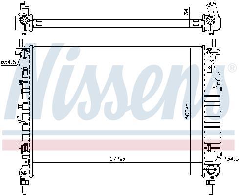 Radiateur moteur (Radiateur de refroidissement) NISSENS 606255