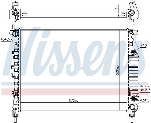 Radiador motor NISSENS 606256