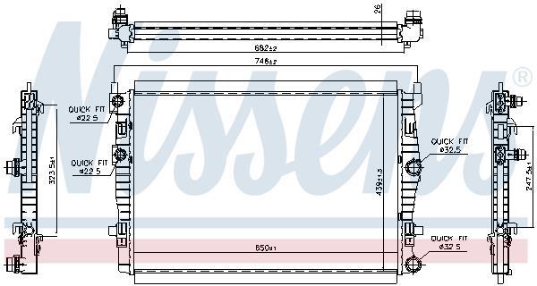 Radiateur moteur (Radiateur de refroidissement) NISSENS ref. 606267