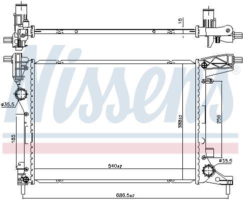 Radiateur moteur (Radiateur de refroidissement) NISSENS ref. 606277