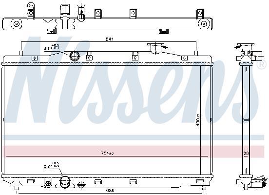 Radiateur moteur (Radiateur de refroidissement) NISSENS ref. 606294