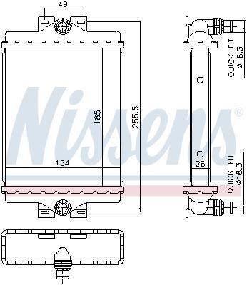 Radiateur moteur (Radiateur de refroidissement) NISSENS ref. 606296