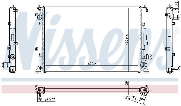 Radiateur moteur (Radiateur de refroidissement) NISSENS ref. 606297