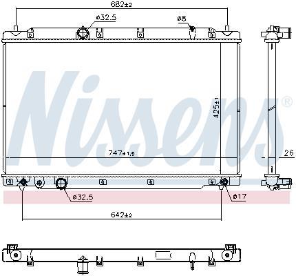 Radiateur moteur (Radiateur de refroidissement) NISSENS ref. 606298