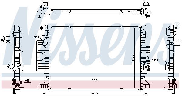 Radiateur moteur (Radiateur de refroidissement) NISSENS ref. 606387