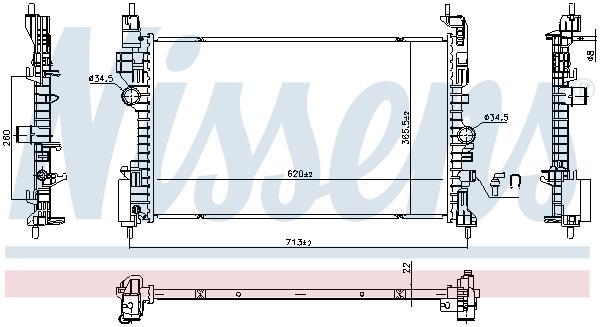 Radiateur moteur (Radiateur de refroidissement) NISSENS ref. 606390