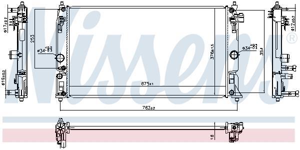 Radiateur moteur (Radiateur de refroidissement) NISSENS ref. 606394