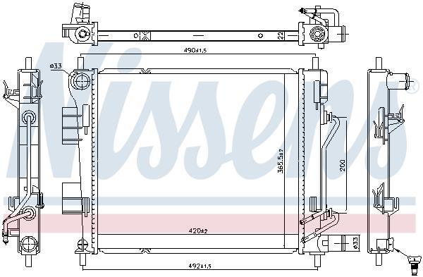 Radiateur moteur (Radiateur de refroidissement) NISSENS 606399
