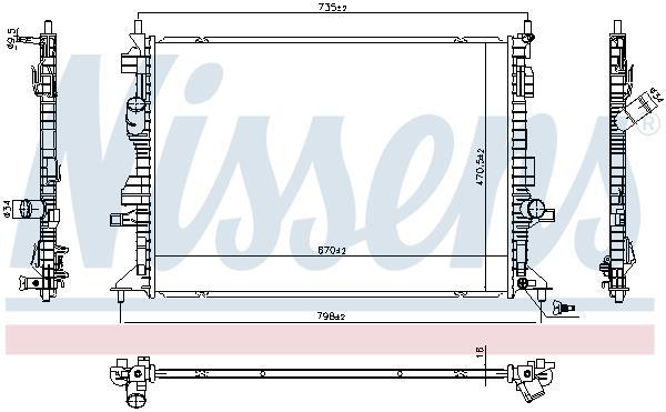 Radiateur moteur (Radiateur de refroidissement) NISSENS 606404