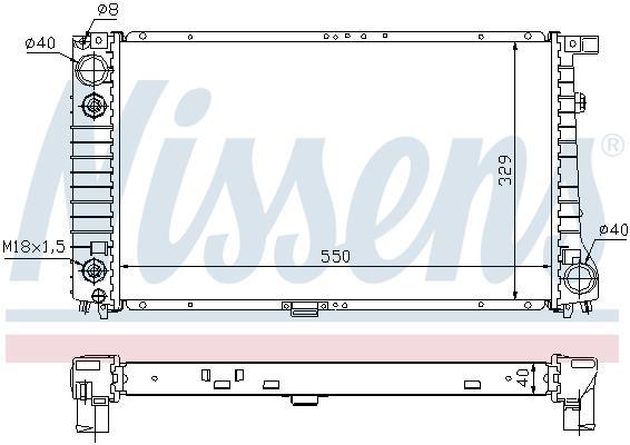 Radiateur moteur (Radiateur de refroidissement) NISSENS 60642A