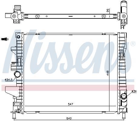 Radiateur moteur (Radiateur de refroidissement) NISSENS ref. 606446