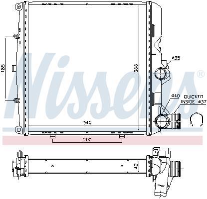 Radiateur moteur (Radiateur de refroidissement) NISSENS 606448