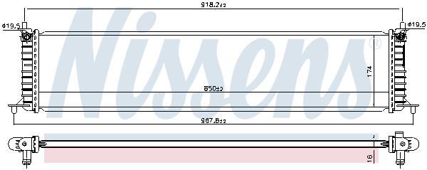 Radiateur moteur (Radiateur de refroidissement) NISSENS ref. 606454